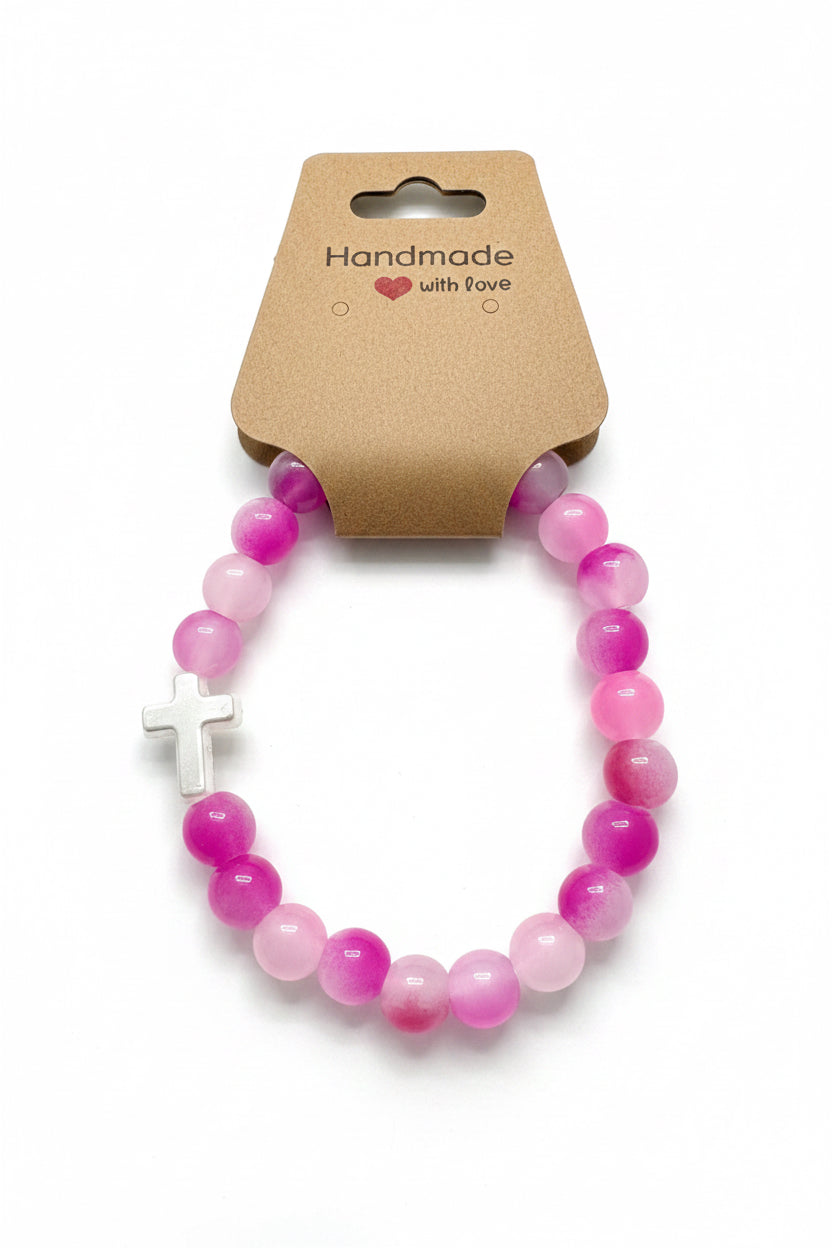 Handgemachtes Perlenarmband mit Kreuzgenau